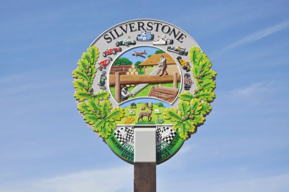 Silverstone sign.